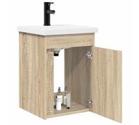 vidaXL Meuble de Salle de Bain avec Robinet Chêne Sonoma, Organisateur de Salle de Bain, Ensemble Moderne, Meuble Compact, Cabinet Pratique, Gain de Place, déco stylée