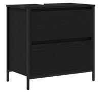 vidaXL Meuble de Salle de Bain en Chêne Noir avec Lavabo et Tiroirs 60x34,5x60 cm, Vasque de Toilette