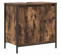 vidaXL Meuble de Salle de Bain lavabo chêne fumé 60x34,5x60 cm, Meuble Vasque de Toilette, Meuble sous Vasque, Meuble de Sol de Salle de Bain