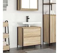 vidaXL Meuble vasque 861883 – lavabo avec tiroirs – Chêne Sonoma