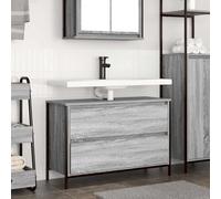 vidaXL Meuble de salle de bain lavabo tiroirs sonoma gris 90x34,5x60cm
