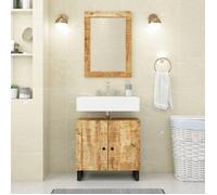 vidaXL Meuble d'Évier, Armoire de Lavabo avec 2 Compartiments et Pieds, Meuble sous Lavabo avec Rangement Salle de Bain, 351986