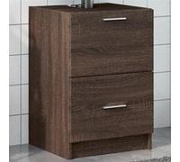 vidaXL Meuble d'évier chêne marron 40x37x59 cm bois d'ingénierie, armoire de salle de bain, armoire de rangement salle de 848107 Marron G