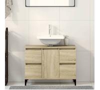 vidaXL Meuble d'évier chêne sonoma 80x33x60 cm bois d'ingénierie, armoire d’évier de salle de bain, unité d’évier de salle 849666