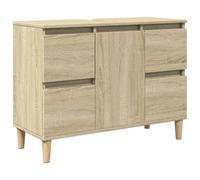 vidaXL Meuble d'évier chêne Sonoma 80x33x60 cm Bois d'ingénierie, Armoire d’évier de Salle de Bain, unité d’évier de Salle de Bain, Armoire de lavabo