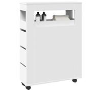 vidaXL Meuble de salle de bain étroit 855268 à roulettes Blanc