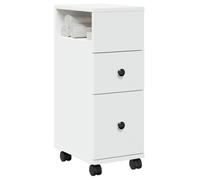 vidaXL Meuble étroit de salle de bain à roulettes 855232 – rangement mince – Blanc
