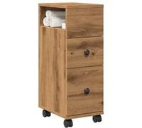 vidaXL Meuble étroit de salle de bain à roulettes 855240 – Chêne artisanal Marron G