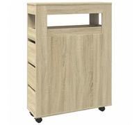 vidaXL Meuble étroit de salle de bain 855270 à roulettes chêne sonoma