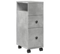 vidaXL Meuble de salle de bain étroit à roulettes gris béton