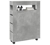 vidaXL Meuble étroit de salle de bain à roulettes gris béton