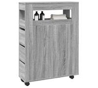 Meuble étroit de salle de bain à roulettes sonoma gris