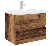 vidaXL Meuble lavabo avec Bassin et Robinet intégrés Vieux Bois