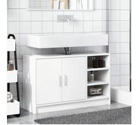 VIDAXL - Meuble-lavabo moderne Armoire d'évier - blanc - 90x29x55 cm - bois d'ingénierie 681116 Assemblage requis