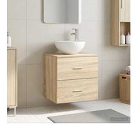 vidaXL Meuble lavabo mural Chêne Sonoma 49,5 x 35 x 63 cm 890256