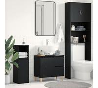 vidaXL Meuble Lavabo Noir Chêne 65x33x60 cm Bois d'ingénierie