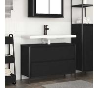 VIDAXL Meuble lavabo tiroirs chêne noir