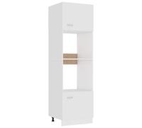 vidaXL Meuble Micro-Ondes Lyon Blanc 60 x 57 x 207 cm Bois d'ingénierie