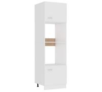 vidaXL Armoire à micro-ondes Lyon Blanc 60 x 57 x 207 cm Bois d'ingénierie