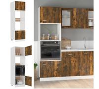 vidaXL Meuble micro-ondes Lyon Chêne fumé 60 x 57 x 207 cm Bois d'ingénierie