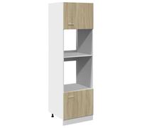 vidaXL Meuble micro-ondes Lyon – Chêne Sonoma 60 x 57 x 207 cm Bois d'ingénierie