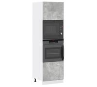vidaXL Meuble Micro-Ondes Lyon Gris béton 60 x 57 x 207 cm Bois d'ingénierie