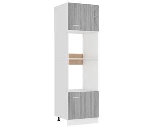 vidaXL Meuble Micro-Ondes Lyon Gris Sonoma 60 x 57 x 207 cm Bois