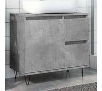 vidaXL Meuble pour lavabo béton 65x33x60 cm bois d'ingénierie, meuble de lavabo de salle de bain, meuble sous lavabo de 857225 Gris G
