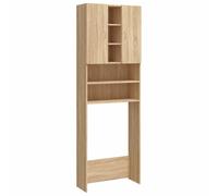 vidaXL Meuble pour Machine à Laver, Armoire de Machine à Laver avec Rangement, Meuble pour Lave-Linge de Salle de Bain Buanderie, Chêne Sonoma