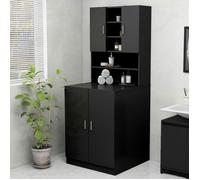 vidaXL Armoire pour machine à laver noire 70,5x25,5x90 cm