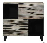 vidaXL Meuble rangement - Buffet Blanc 80 x 33 x 75 cm bois de manguier massif poisd:22.65kg &1331