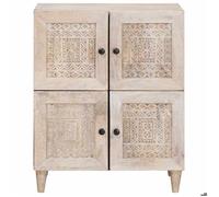 vidaXL Meuble rangement - Buffet Blanc Blanchi 60 x 33 x 75 cm Bois de mangue massif poisd:19.3kg &3331