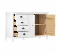 vidaXL Meuble rangement - Buffet Hill Blanc 130x40x80 cm Bois de pin solide, poisd:27.4kg &3898