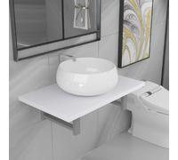 vidaXL Meuble salle de bain 2 pièces - Blanc