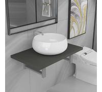 vidaXL Meuble salle de bain 2 pièces - Gris