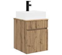 vidaXL Meuble-sèche avec évier Mural Chêne Artisanal 39 x 41 x 62,5 cm,