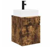 vidaXL Meuble-sèche avec évier Mural Chêne fumé 39 x 41 x 62,5 cm,