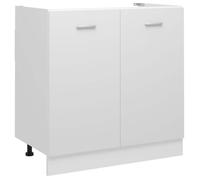 vidaXL Meuble sous-évier 80x46x81,5 cm, Bois reconstitué, Blanc, Armoire de salle de bain, Placard sous évier, Rangement 801196 Blanc G