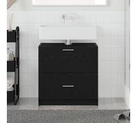 vidaXL Meuble sous évier Chêne Noir 59x37x59 cm