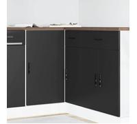 vidaXL Meuble sous évier Lyon Bois d'ingénierie Noir