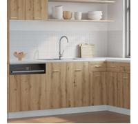 vidaXL Meuble sous évier Lyon – Chêne artisanal, Bois d'ingénierie, 80 x 46 x 81,5 cm