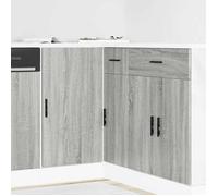 vidaXL Meuble sous évier Lyon en bois d'ingénierie Sonoma gris