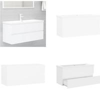 vidaXL Meuble sous-lavabo avec vasque encastrée Blanc Bois composite - Meuble sous-lavabo Avec vasque - Meubles sous-lavabo Avec vasque - Meuble sous-lavabo - Meubles sous-lavabo