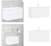 vidaXL Meuble sous-lavabo avec vasque encastrée Blanc Bois composite - Meuble sous-lavabo Avec vasque - Meubles sous-lavabo Avec vasque - Meuble sous-lavabo - Meubles sous-lavabo