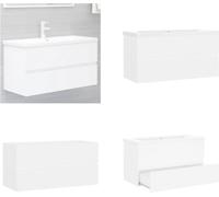 vidaXL Meuble sous-lavabo avec vasque encastrée Blanc Bois composite - Meuble sous-lavabo Avec vasque - Meubles sous-lavabo Avec vasque - Meuble sous-lavabo - Meubles sous-lavabo