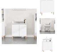 vidaXL Meuble sous-lavabo blanc 58x33x60 cm Bois composite - lavabos de salle de bains