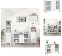 vidaXL Meuble sous-lavabo blanc 80x33x60 cm Bois composite - lavabos de salle de bains