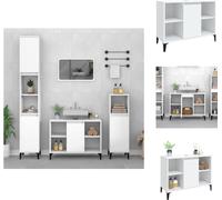 vidaXL Meuble sous-lavabo blanc 80x33x60 cm Bois composite - lavabos de salle de bains