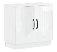vidaXL Meuble sous Lavabo de Salle de Bain HOORN Blanc Brillant