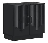 vidaXL Meuble sous Lavabo de Salle de Bain HOORN Noir